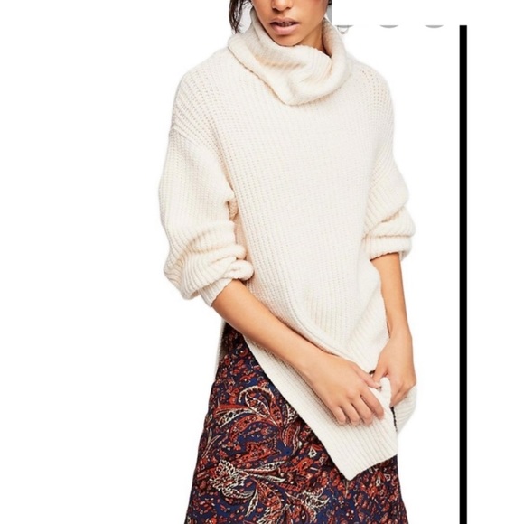 Free people eleven knit cream turtleneck sweater - Picture 3 of 9